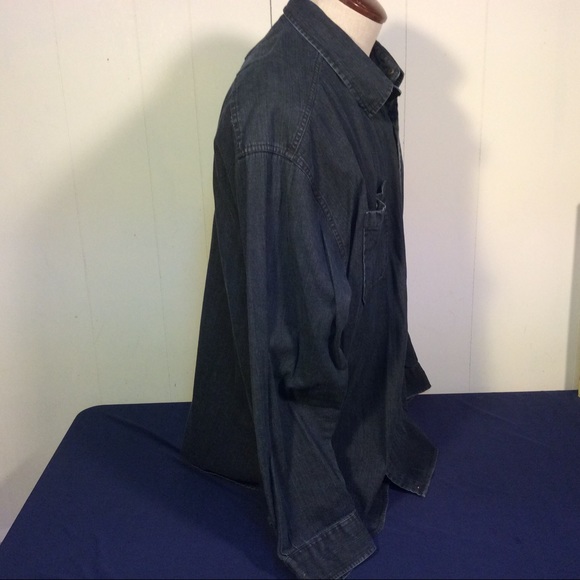 Tommy Hilfiger mens denim style snap button shirt size XXL - Picture 3 of 9